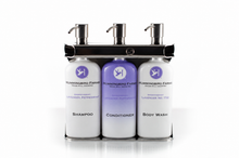 Load image into Gallery viewer, Polished Stainless Steel Triple Oval Bottle Amenity Fixture