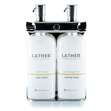 Load image into Gallery viewer, Polished Stainless Steel Double Oval Bottle Amenity Fixture
