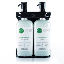 Load image into Gallery viewer, Black PVD Stainless Steel Double 9oz Oval Bottle Amenity Fixture