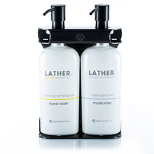 Load image into Gallery viewer, Black PVD Stainless Steel Double 9oz Oval Bottle Amenity Fixture