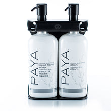 Load image into Gallery viewer, Black PVD Stainless Steel Double 9oz Oval Bottle Amenity Fixture