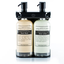 Load image into Gallery viewer, Black PVD Stainless Steel Double 9oz Oval Bottle Amenity Fixture