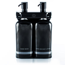 Load image into Gallery viewer, Black PVD Stainless Steel Double 9oz Oval Bottle Amenity Fixture
