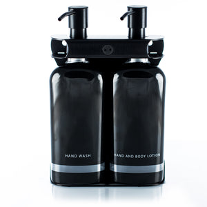 Black PVD Stainless Steel Double 9oz Oval Bottle Amenity Fixture