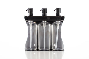 Black PVD Stainless Steel Triple 9oz Oval Bottle Amenity Fixture