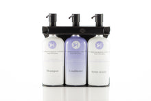 Load image into Gallery viewer, Black PVD Stainless Steel Triple 9oz Oval Bottle Amenity Fixture