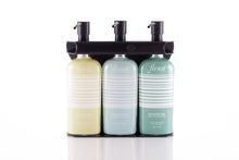 Load image into Gallery viewer, Black PVD Stainless Steel Triple 9oz Oval Bottle Amenity Fixture