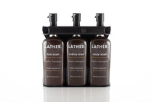 Load image into Gallery viewer, Black PVD Stainless Steel Triple 9oz Oval Bottle Amenity Fixture