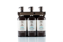 Load image into Gallery viewer, Bronze PVD Stainless Steel Triple 9oz Oval Bottle Amenity Fixture
