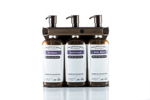 Load image into Gallery viewer, Bronze PVD Stainless Steel Triple 9oz Oval Bottle Amenity Fixture