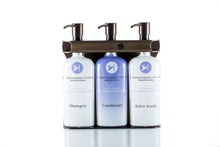 Load image into Gallery viewer, Bronze PVD Stainless Steel Triple 9oz Oval Bottle Amenity Fixture