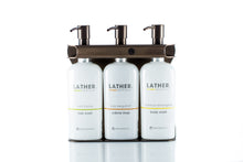 Load image into Gallery viewer, Bronze PVD Stainless Steel Triple 9oz Oval Bottle Amenity Fixture