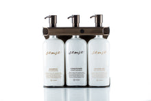 Load image into Gallery viewer, Bronze PVD Stainless Steel Triple 9oz Oval Bottle Amenity Fixture