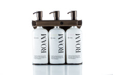 Load image into Gallery viewer, Bronze PVD Stainless Steel Triple 9oz Oval Bottle Amenity Fixture