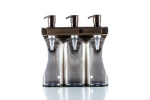 Load image into Gallery viewer, Bronze PVD Stainless Steel Triple 9oz Oval Bottle Amenity Fixture
