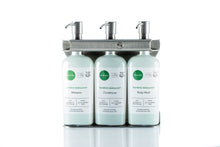 Load image into Gallery viewer, Brushed Stainless Steel Triple Oval Bottle Amenity Fixture