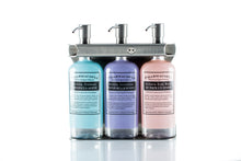 Load image into Gallery viewer, Brushed Stainless Steel Triple Oval Bottle Amenity Fixture