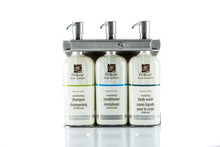 Load image into Gallery viewer, Brushed Stainless Steel Triple Oval Bottle Amenity Fixture
