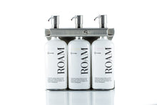Load image into Gallery viewer, Brushed Stainless Steel Triple Oval Bottle Amenity Fixture