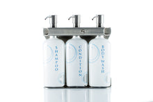 Load image into Gallery viewer, Brushed Stainless Steel Triple Oval Bottle Amenity Fixture