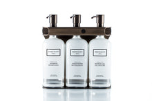 Load image into Gallery viewer, Bronze PVD Stainless Steel Triple 9oz Oval Bottle Amenity Fixture