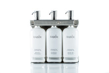 Load image into Gallery viewer, Brushed Stainless Steel Triple Oval Bottle Amenity Fixture