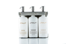 Load image into Gallery viewer, Brushed Stainless Steel Triple Oval Bottle Amenity Fixture
