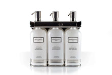 Load image into Gallery viewer, Polished Stainless Steel Triple Oval Bottle Amenity Fixture