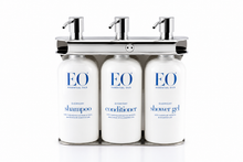 Load image into Gallery viewer, Wall Mounted 16 oz Triple Oval Hotel Amenity Dispenser | Polished Stainless Steel | Aquamenities
