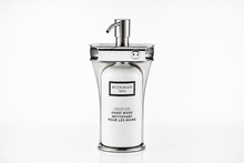 Load image into Gallery viewer, Polished Stainless Steel Single Oval Bottle Amenity Fixture | Locking Hotel Shampoo Dispenser Mount

