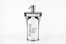 Load image into Gallery viewer, Polished Stainless Steel Single Oval Bottle Amenity Fixture | Locking Hotel Shampoo Dispenser Mount
