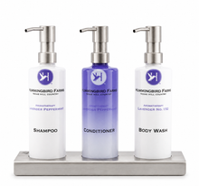 Load image into Gallery viewer, Triple 12 oz Cylinder Countertop Amenity Kit

