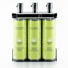 Load image into Gallery viewer, Polished Triple 12 oz Cylinder Amenity Dispenser Kit
