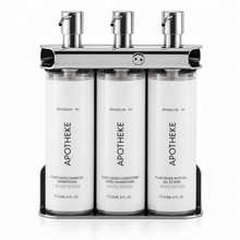 Load image into Gallery viewer, Polished Triple 12 oz Cylinder Amenity Dispenser Kit
