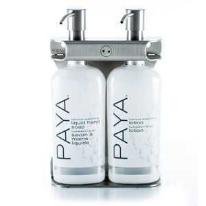 Brushed Stainless Steel Double Oval Bottle Amenity Fixture