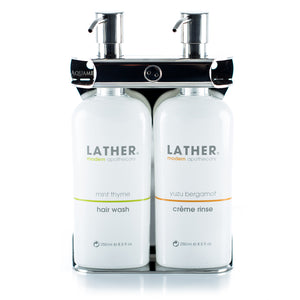Polished Stainless Steel Double Oval Bottle Amenity Fixture