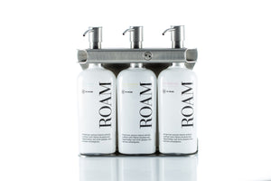 Brushed Stainless Steel Triple Oval Bottle Amenity Fixture